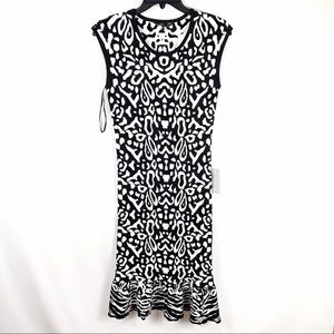Felicity & Coco Selia Print Ruffle Hem Dress Sz S